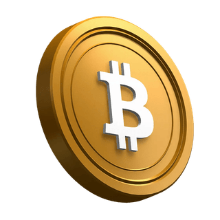 Pièce Bitcoin (BTC) présentée en angle dans la conception de la section hero